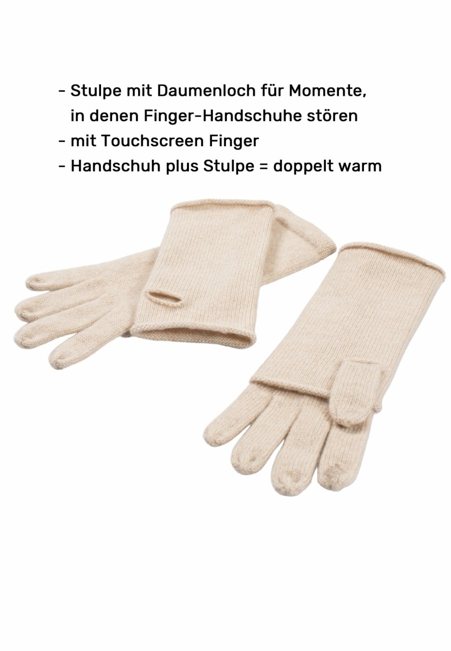 Wholesale Kaschmir-Handschuh - Beige Meliert