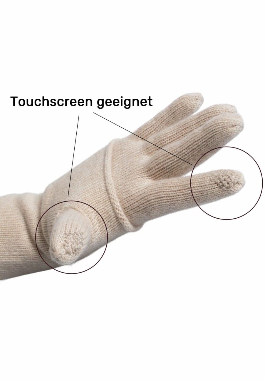 Wholesale Kaschmir-Handschuh - Beige Meliert