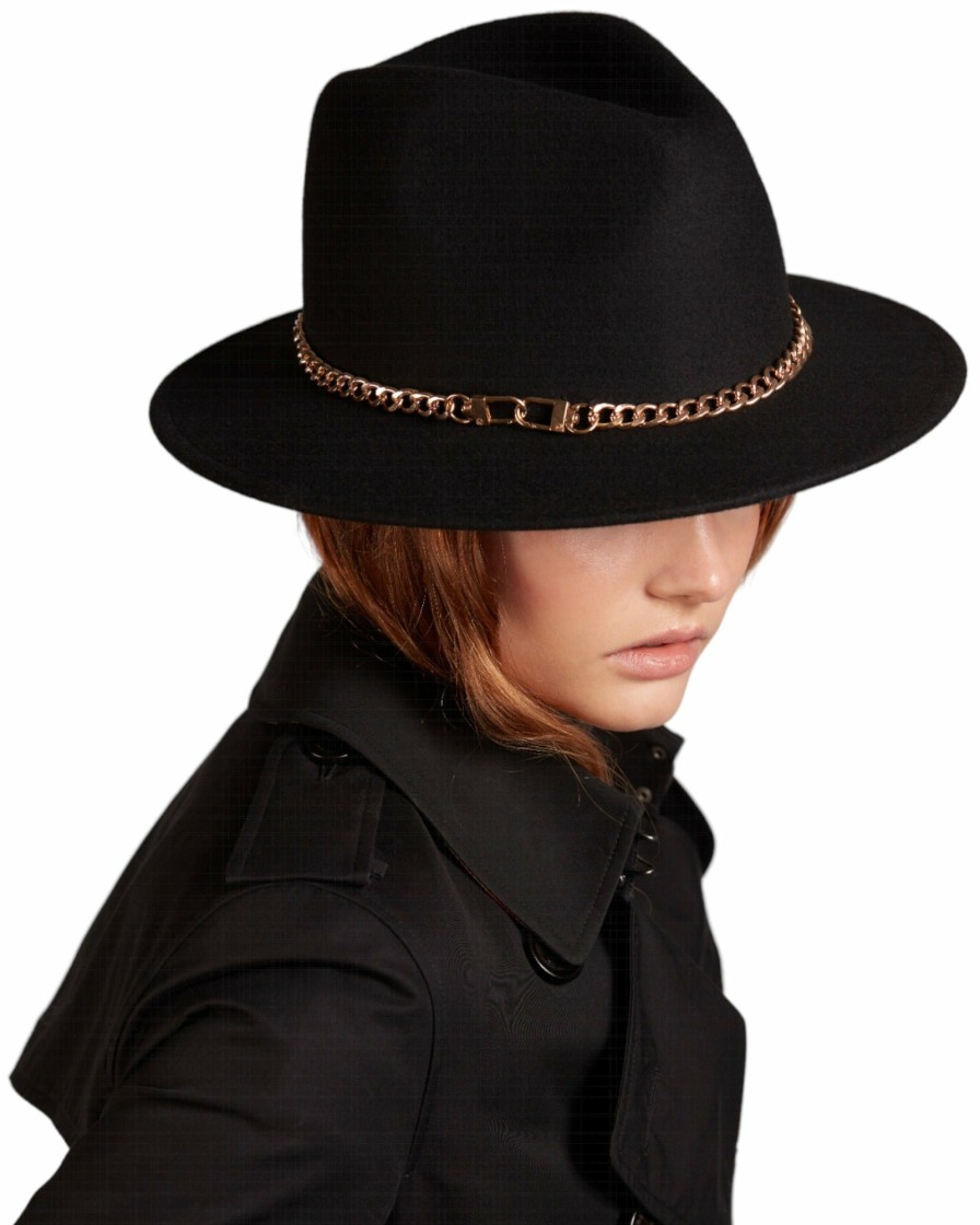 Online Fedora Schwarz-Gold