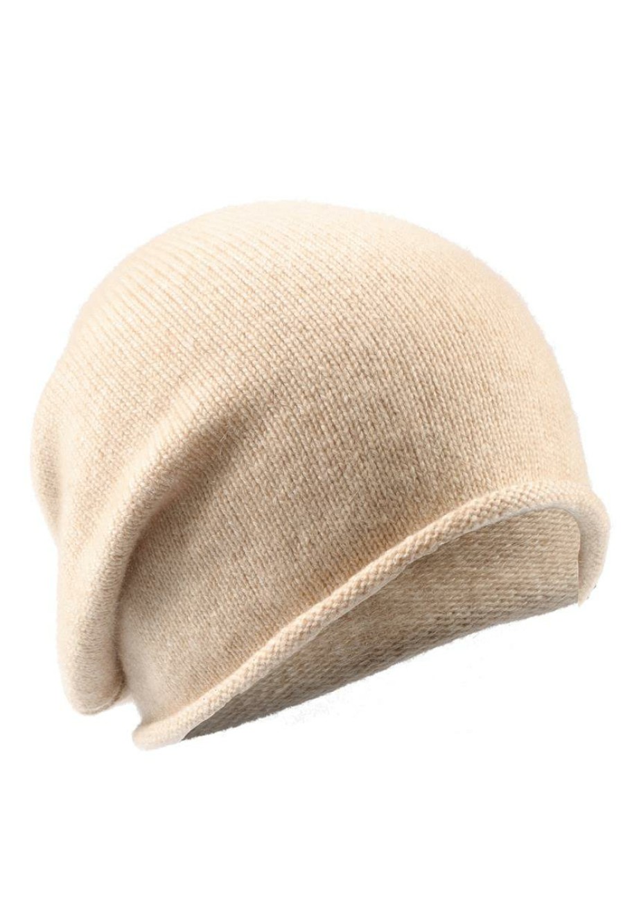 Hot Kaschmir Beanie - Beige Meliert