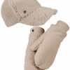 Best Lammfell Imitations Basecap Zz + Handschuh - Beige