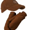 Online Lammfell Imitation Bsecap Lve + Handschuh - Cognac