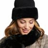 Clearance Fake Angora Mutze - Schwarz